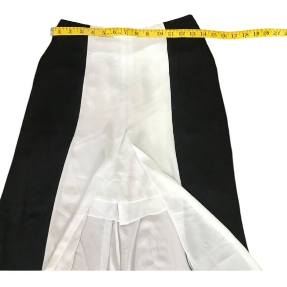 BCBG MAXAZRIA Flowy Chiffon Midi Skirt Sammy Ivory and Black size Small - Picture 8 of 16